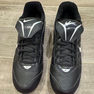 Nike Men’s Football Cleats Black White US 11 Low Top Molded Studs Style 375560-0